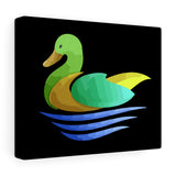 Multi Colored Duck on Black Print